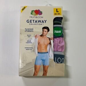 Fruit of the Loom Getaway Collection Boxer Briefs Size Large